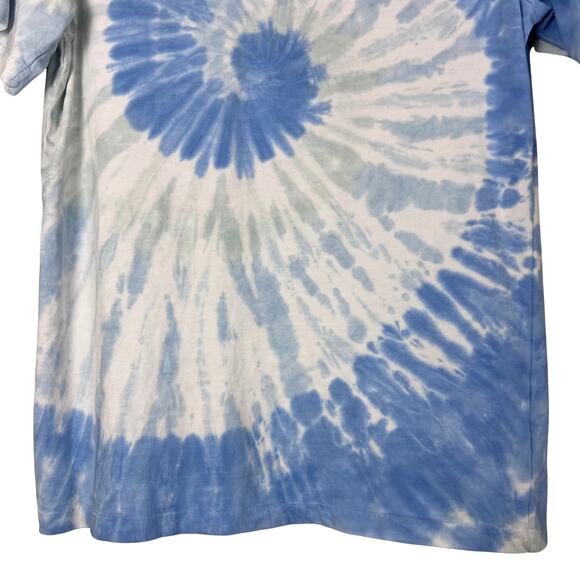 Vineyard Vines Boys L Tie Dye Whale Logo T-Shirt Blue White Graphic Tee - Picture 3 of 6